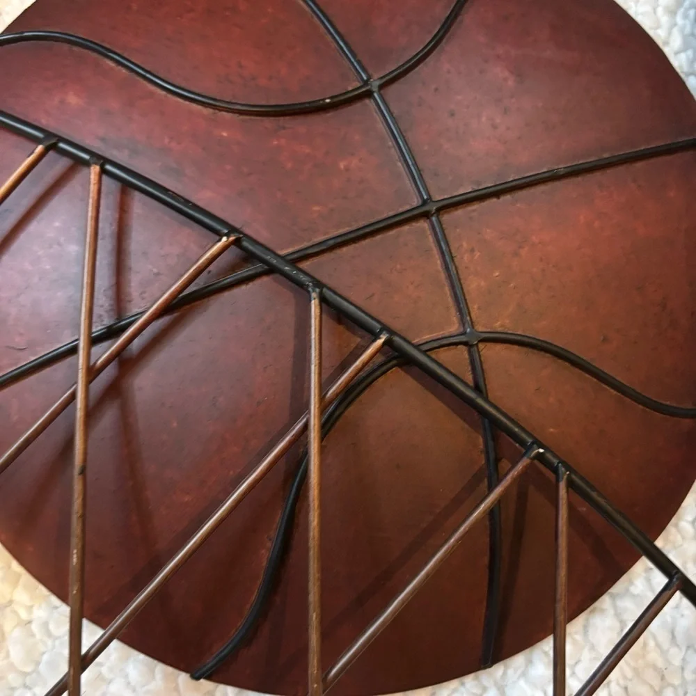 3D Metal Basketball Wall Art w/ Black Frame 16x16 for Boys Room, Bar, Man Cave